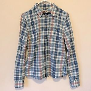 Aritzia TNA Plaid Long Sleeve Button Down